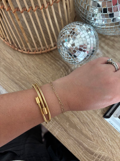 Round Snake Gold Chain Bracelet Everyday Jewelry