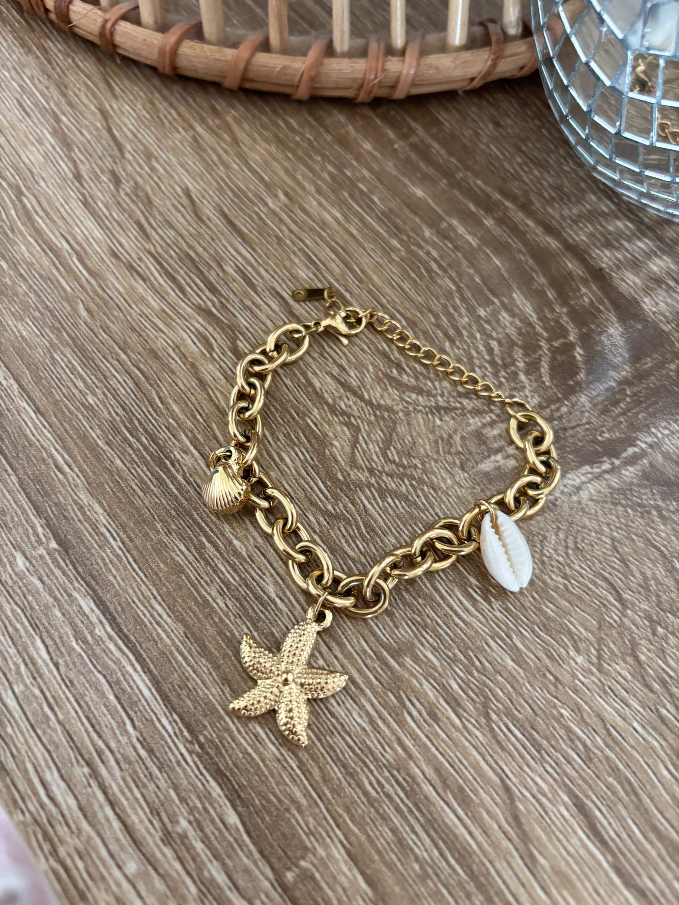 Gold Stars & Shells Chain Bracelet