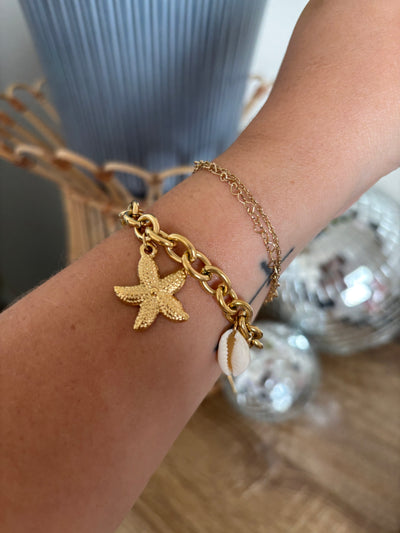 Gold Stars & Shells Chain Bracelet for Tweens