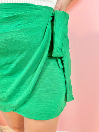 Wrap Mini Skirt | Green