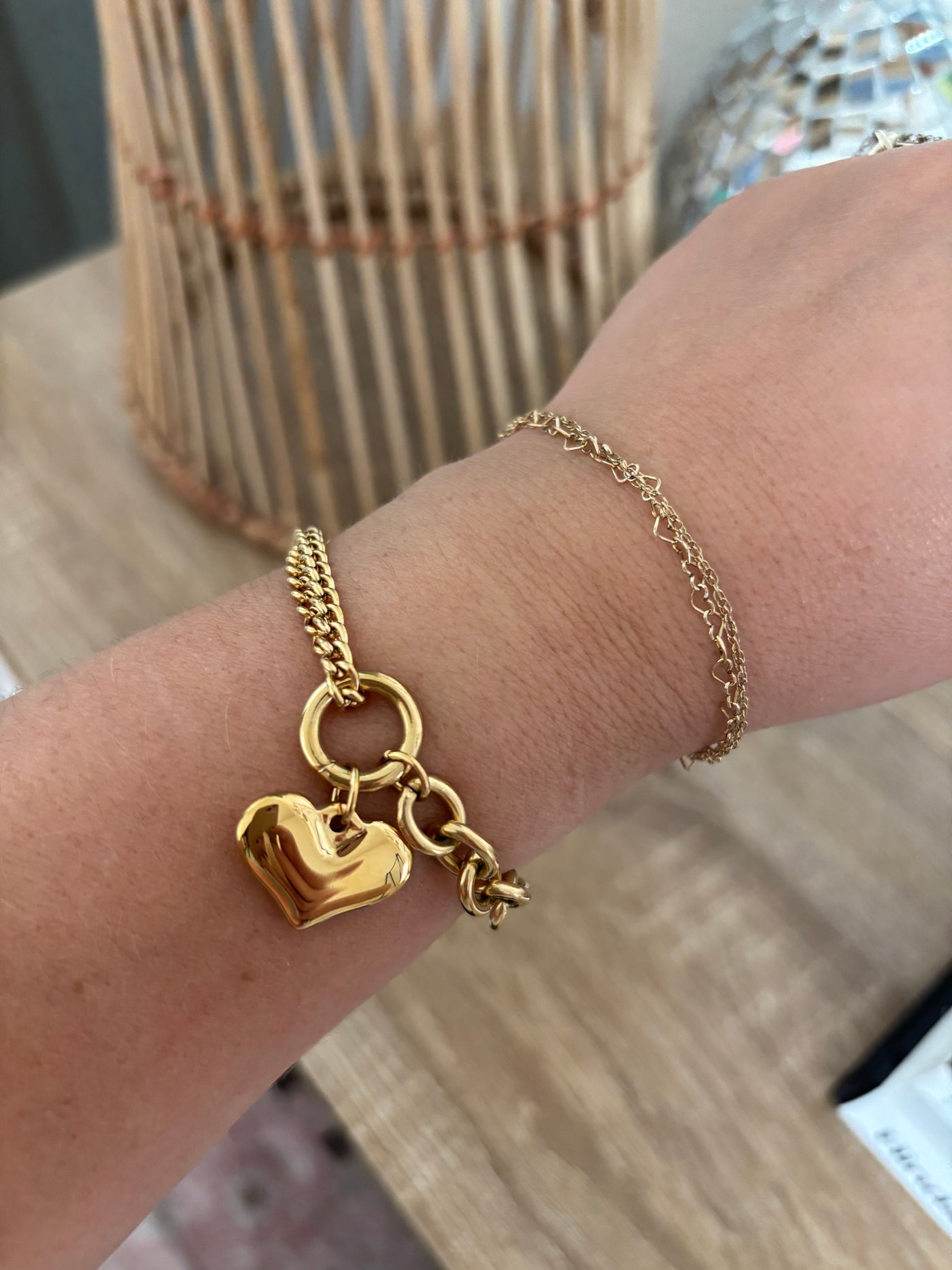 Gold Heart Chain Bracelet for Tweens