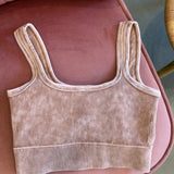 Ribbed Square Seamless Bralette | Deep Camel