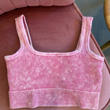 Ribbed Square Seamless Bralette | Ash Pink