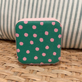 Jewelry Travel Box Case | Pink & Green Polka Dots