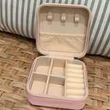 Jewelry Travel Box Case | Pink & Green Polka Dots