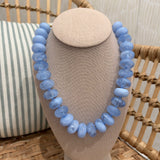 Chunky Beaded Statement Necklace | Blue