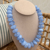 Chunky Beaded Statement Necklace | Blue