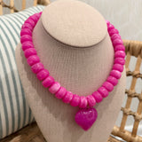 Heart Pendant Beaded Necklace