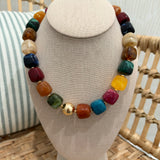 Multicolor Resin Bead Statement Necklace