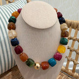 Multicolor Resin Bead Statement Necklace