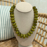 Chunky Beaded Statement Necklace | Olive