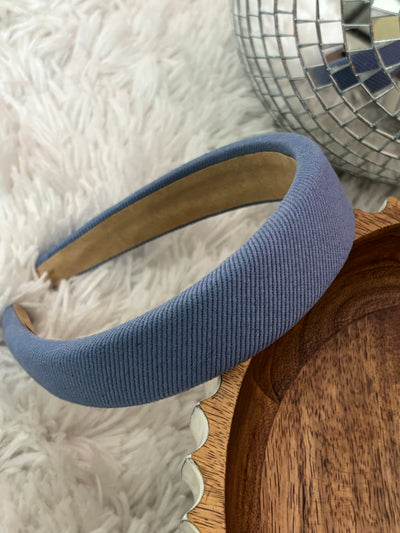 Ribbed Fabric Headband | Blue for Women