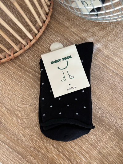 Polka Dot Raw Hem Calf Socks