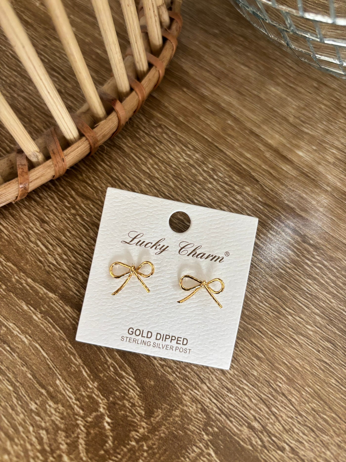 Gold Dipped Bow Earrings