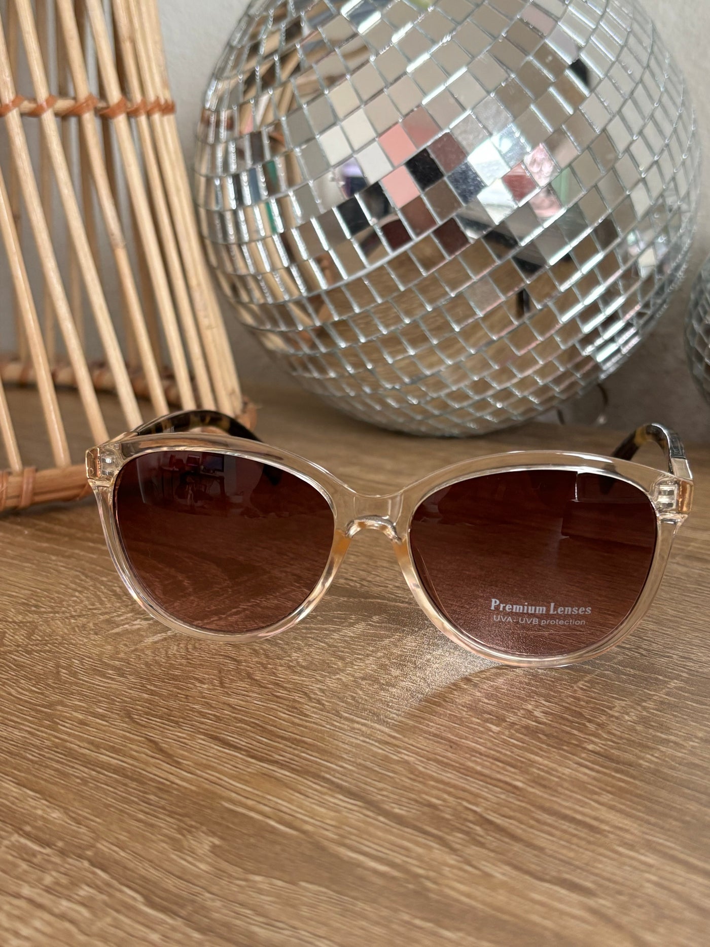 Round Frame Sunglasses | Clear Brown