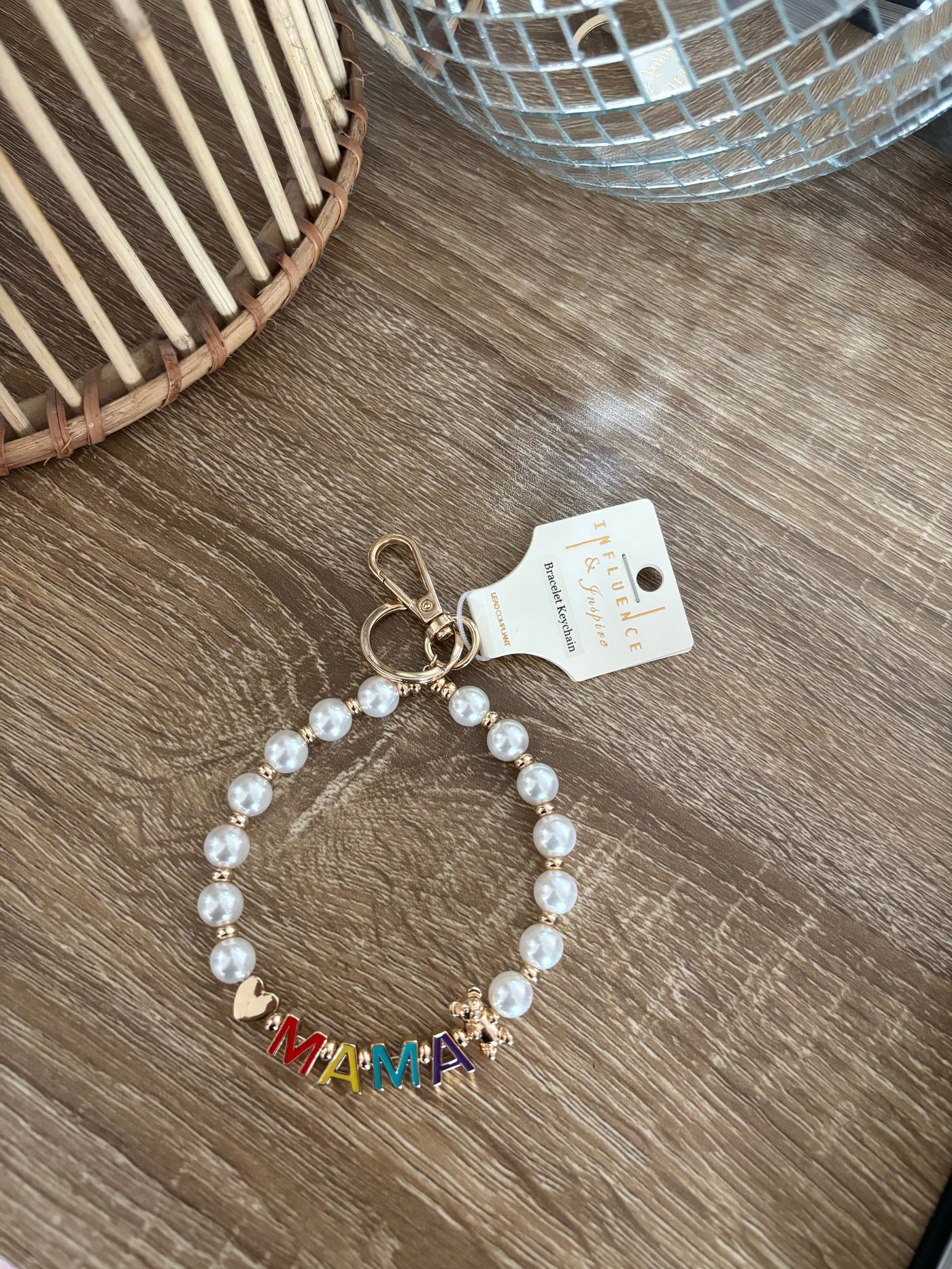 Mama Bear Bead Keychain Bracelets