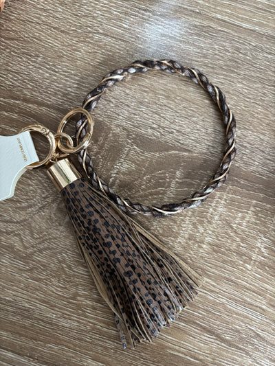 Animal Print Keychain Bracelet | Brown for Women