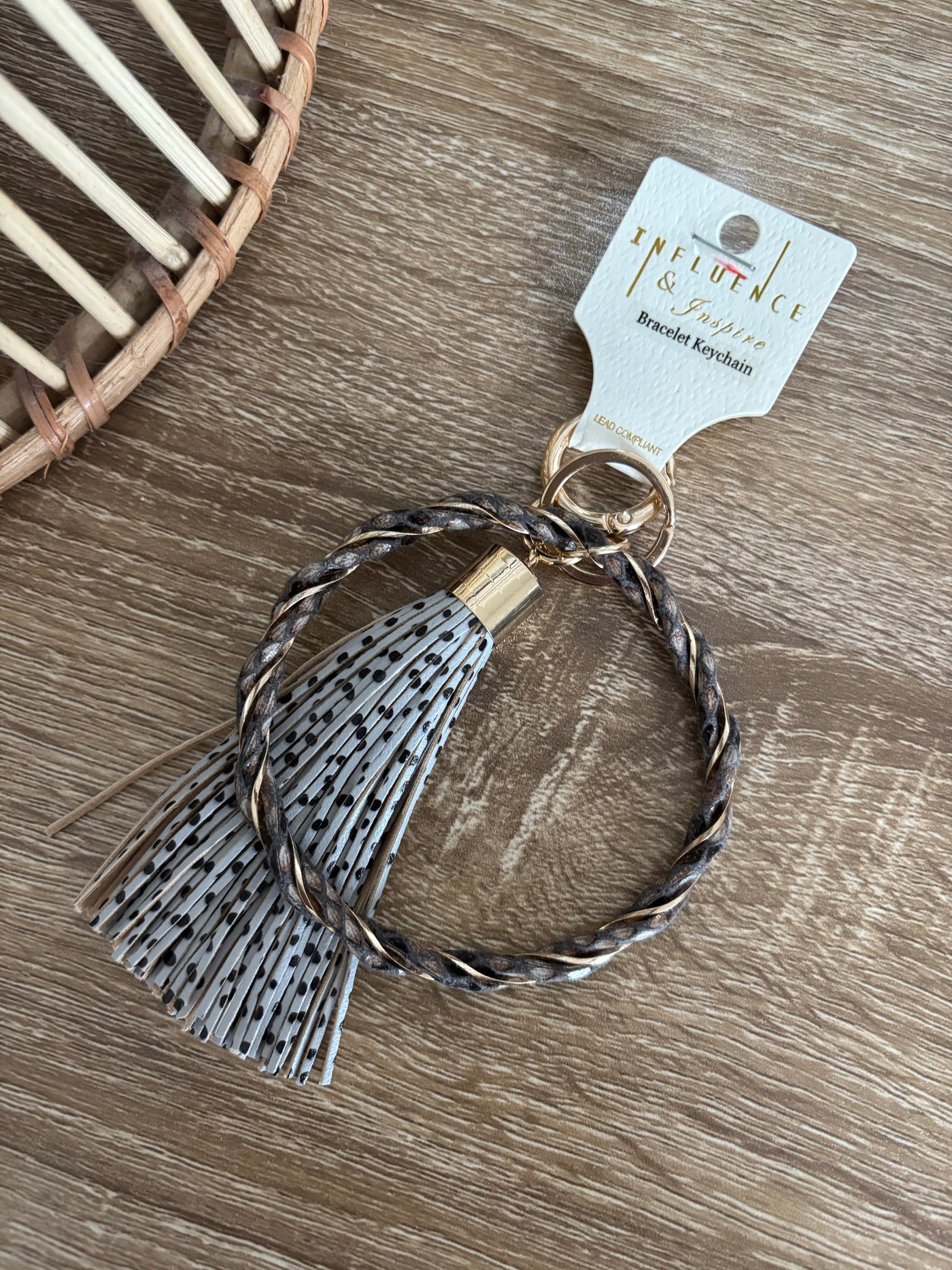 Animal Print Keychain Bracelet | Gray