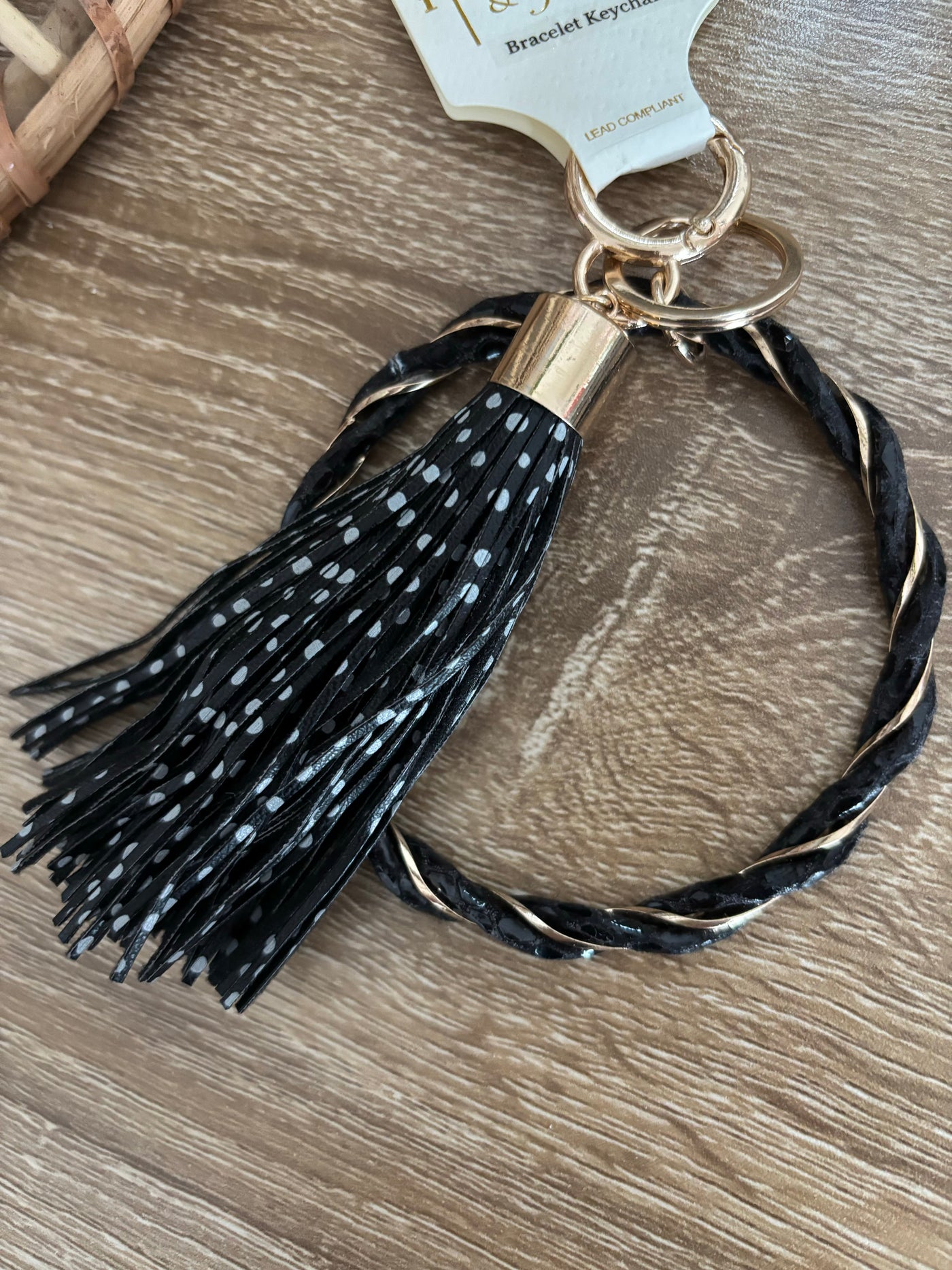 Animal Print Keychain Bracelet | Black for Women