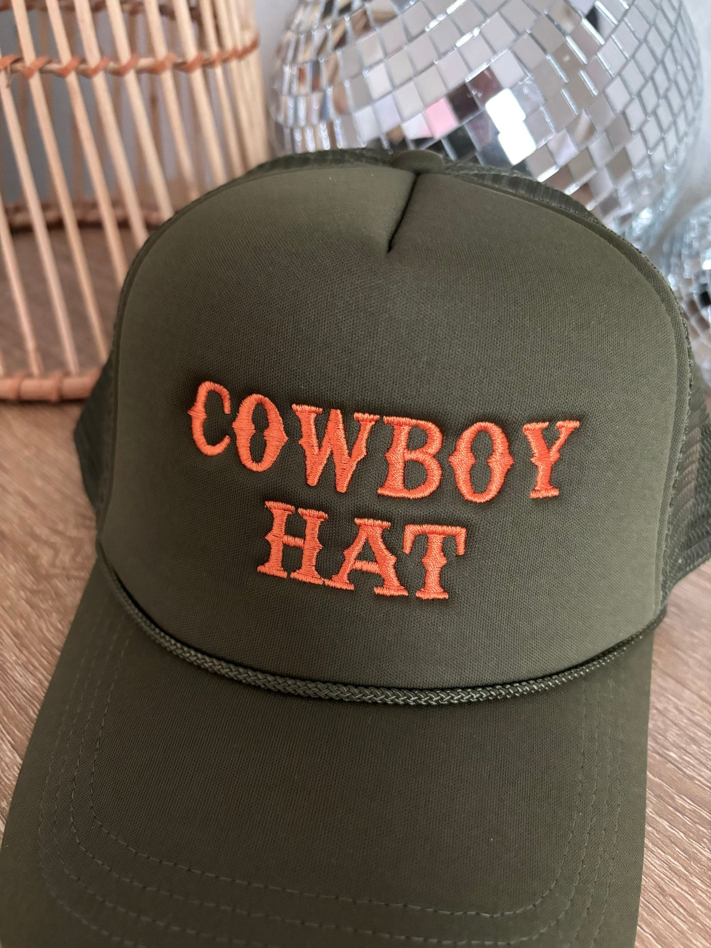 Cowboy Hat Embroidered Trucker Cap for Women