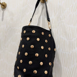 Studded Vegan Leather Tote Bag | Black
