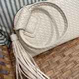Woven Fringe Cuff Handle Clutch | Ivory