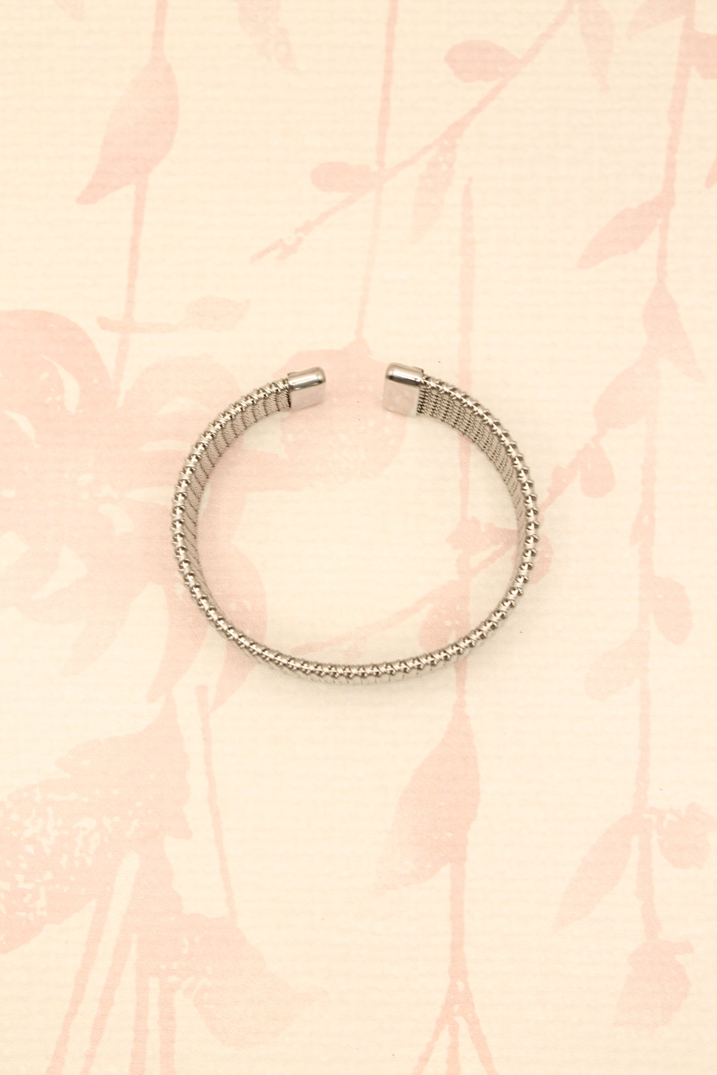 Silver Wide Mesh Cuff Bracelet