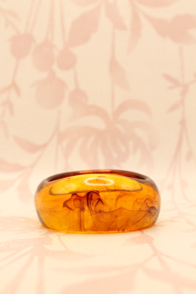 Marble Resin Bangle Bracelet | Brown