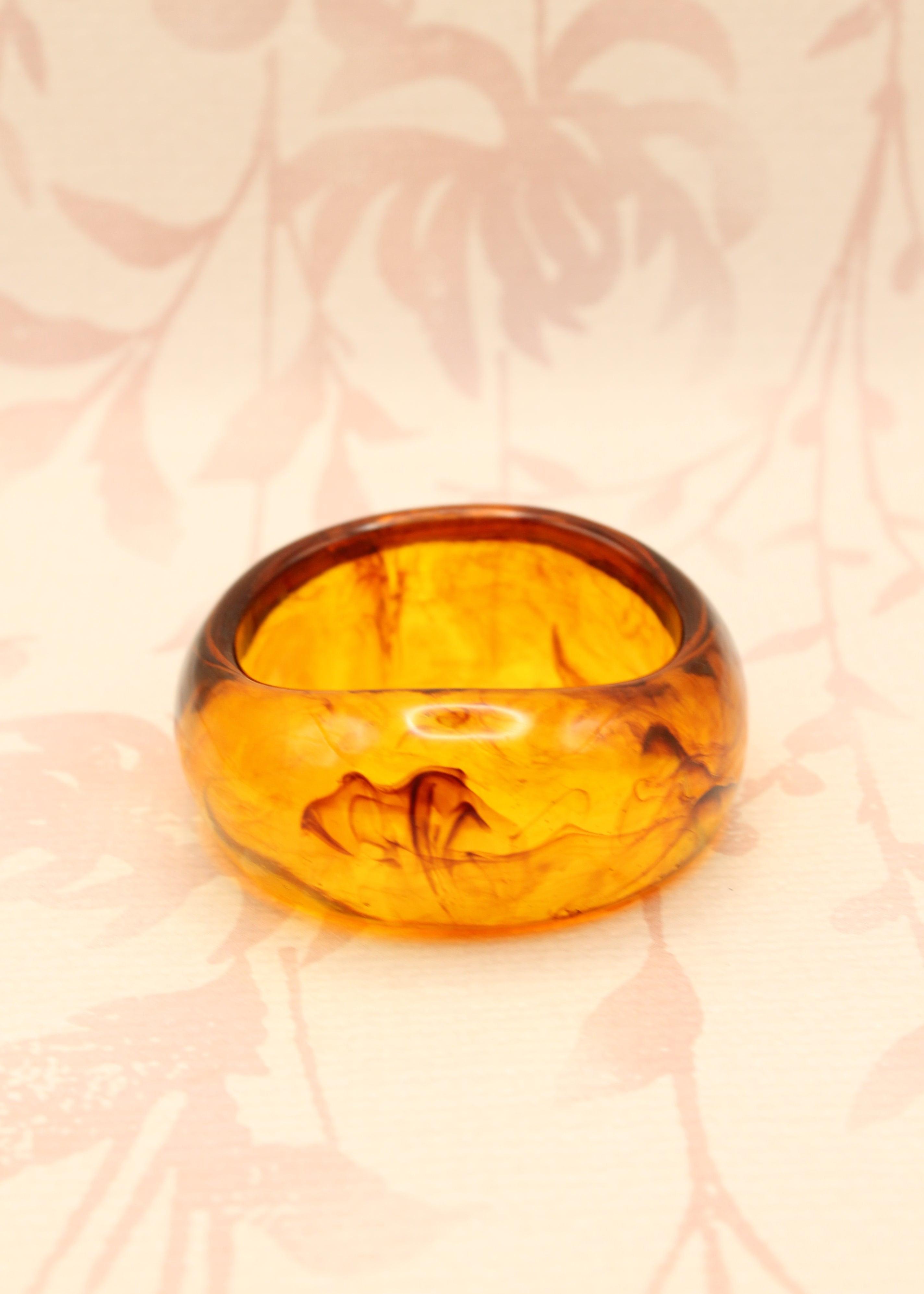 Marble Resin Bangle Bracelet | Brown