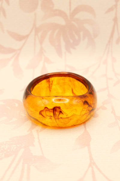 Marble Resin Bangle Bracelet | Brown