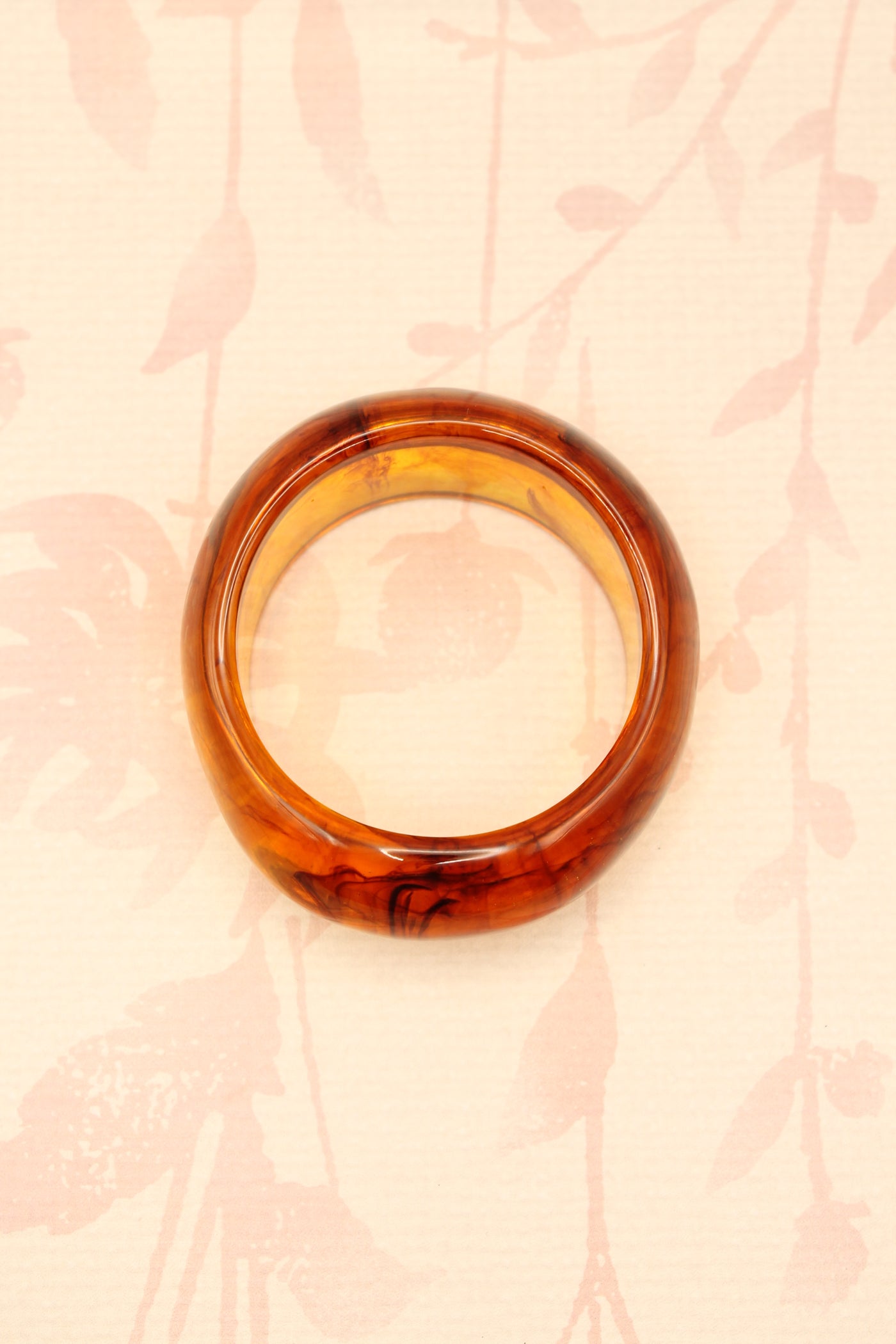 Marble Resin Bangle Bracelet | Brown