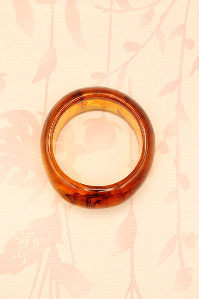 Marble Resin Bangle Bracelet | Brown