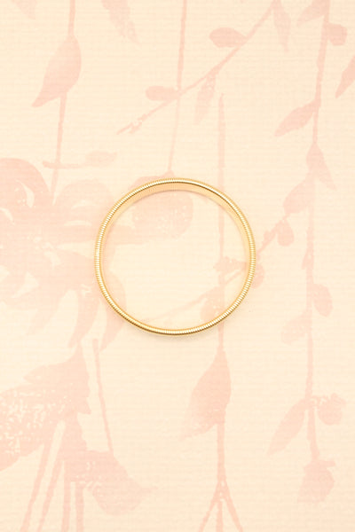 Ribbed Stretch Bangle | Gold