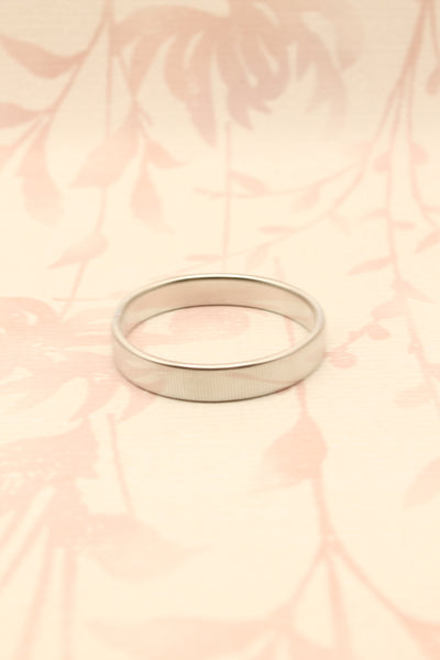 Ribbed Stretch Bangle | Silver