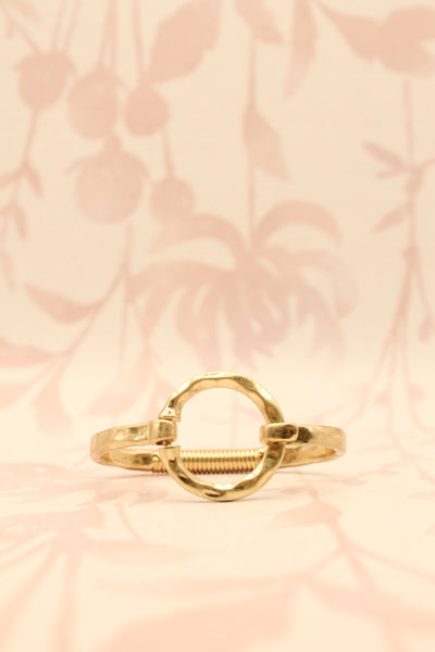 Hammered Circle Bangle | Gold