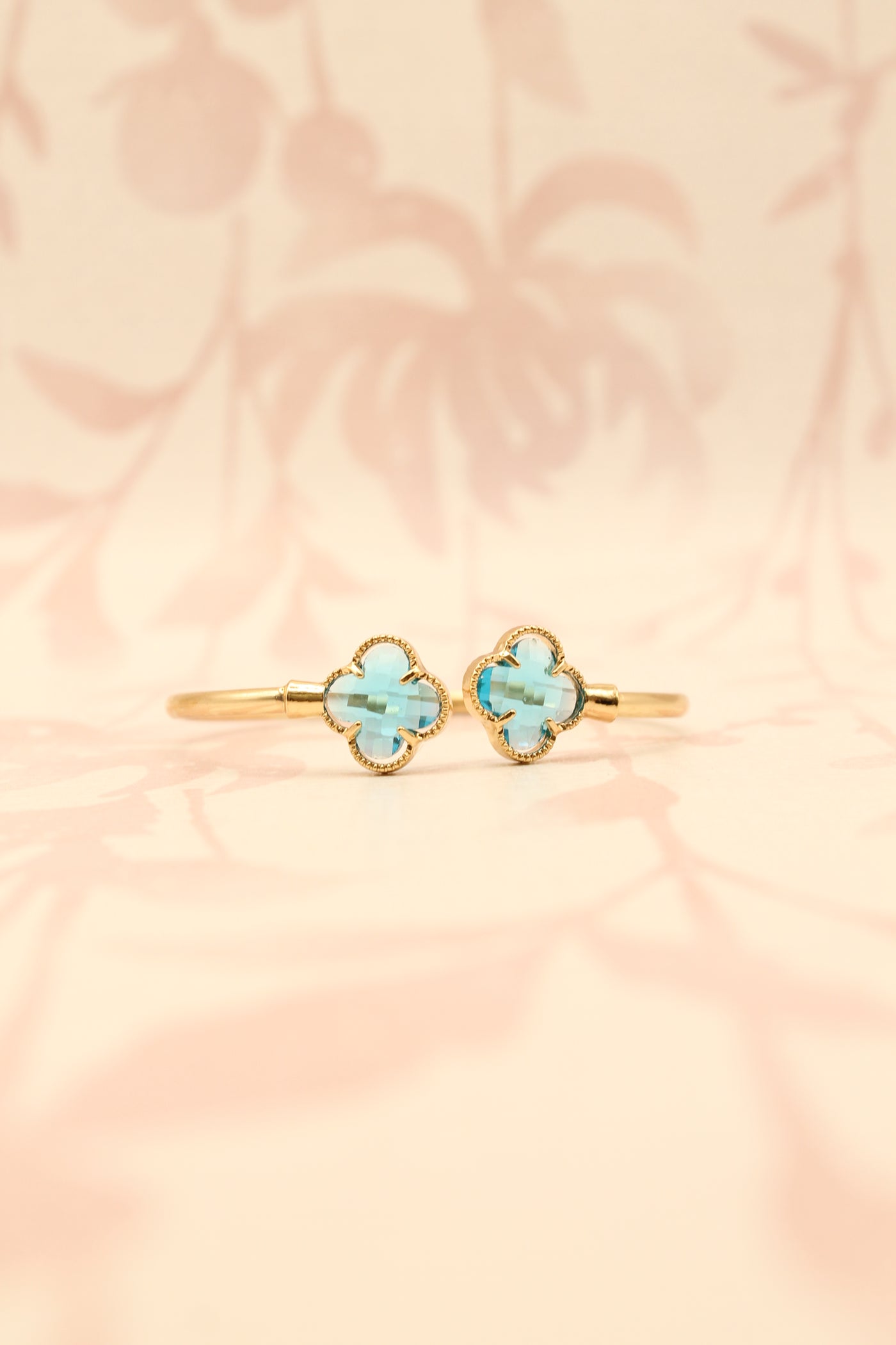 Double Faceted Clover Cuff Bracelet