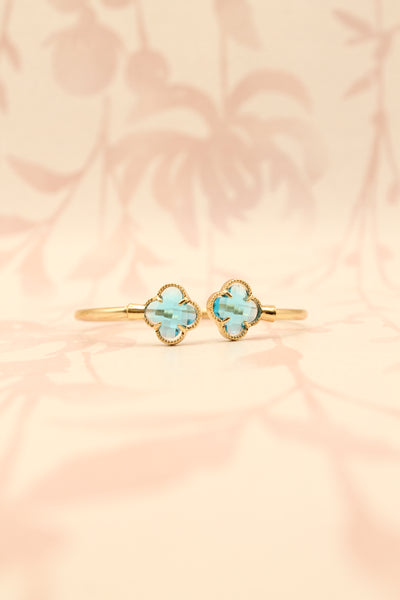 Double Faceted Clover Cuff Bracelet
