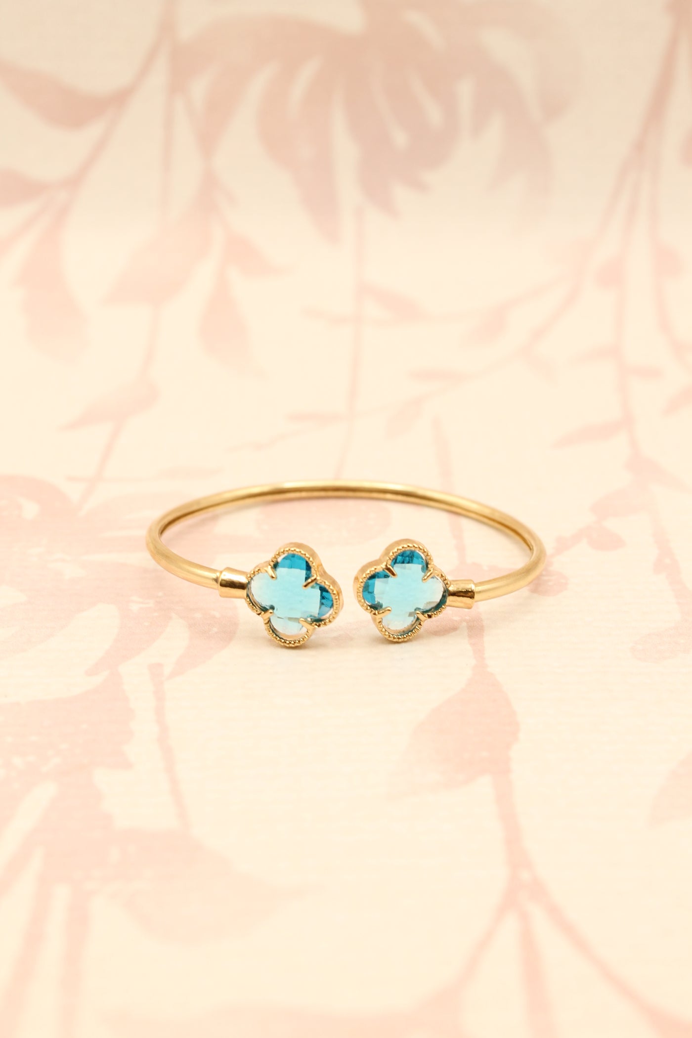 Double Faceted Clover Cuff Bracelet