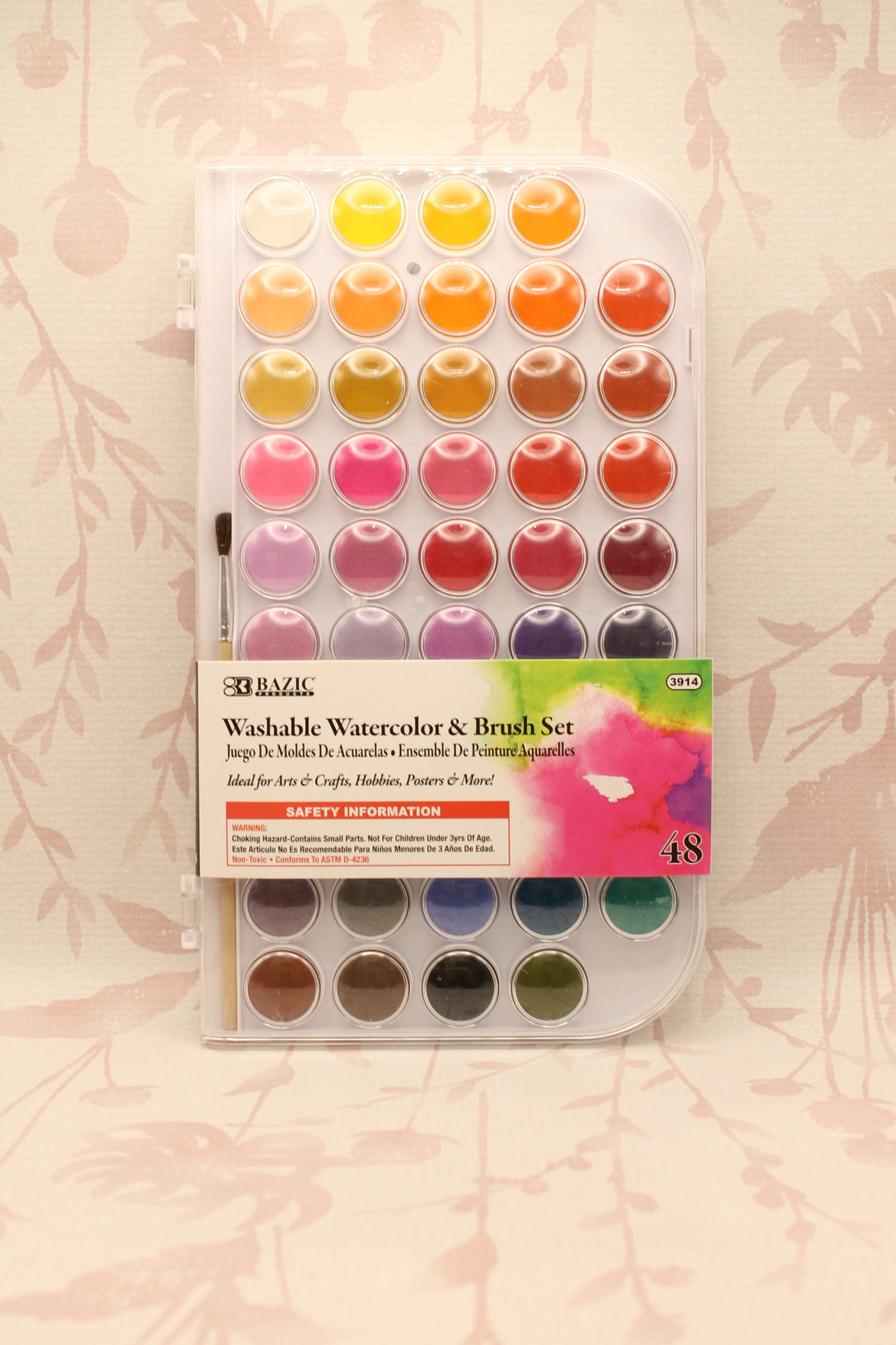 Watercolor Paint w/ Brush (48 Colors)