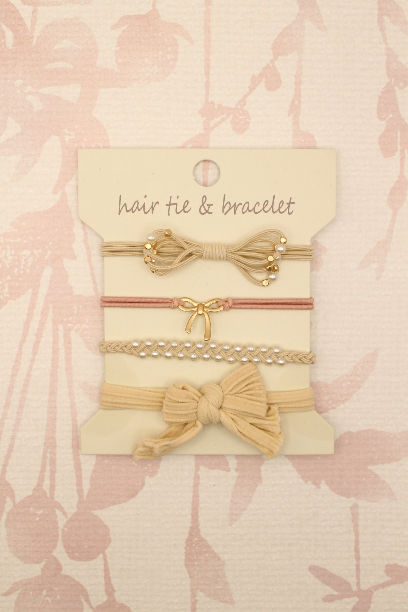 Boho Knot Bracelet Hair Tie Set | Ivory Bows