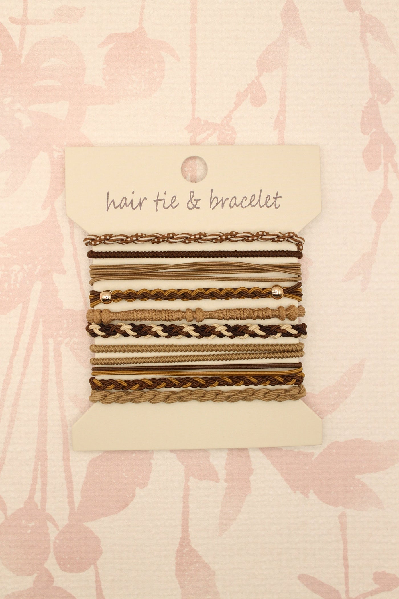 Boho Knot Bracelet Hair Tie Set | Tan