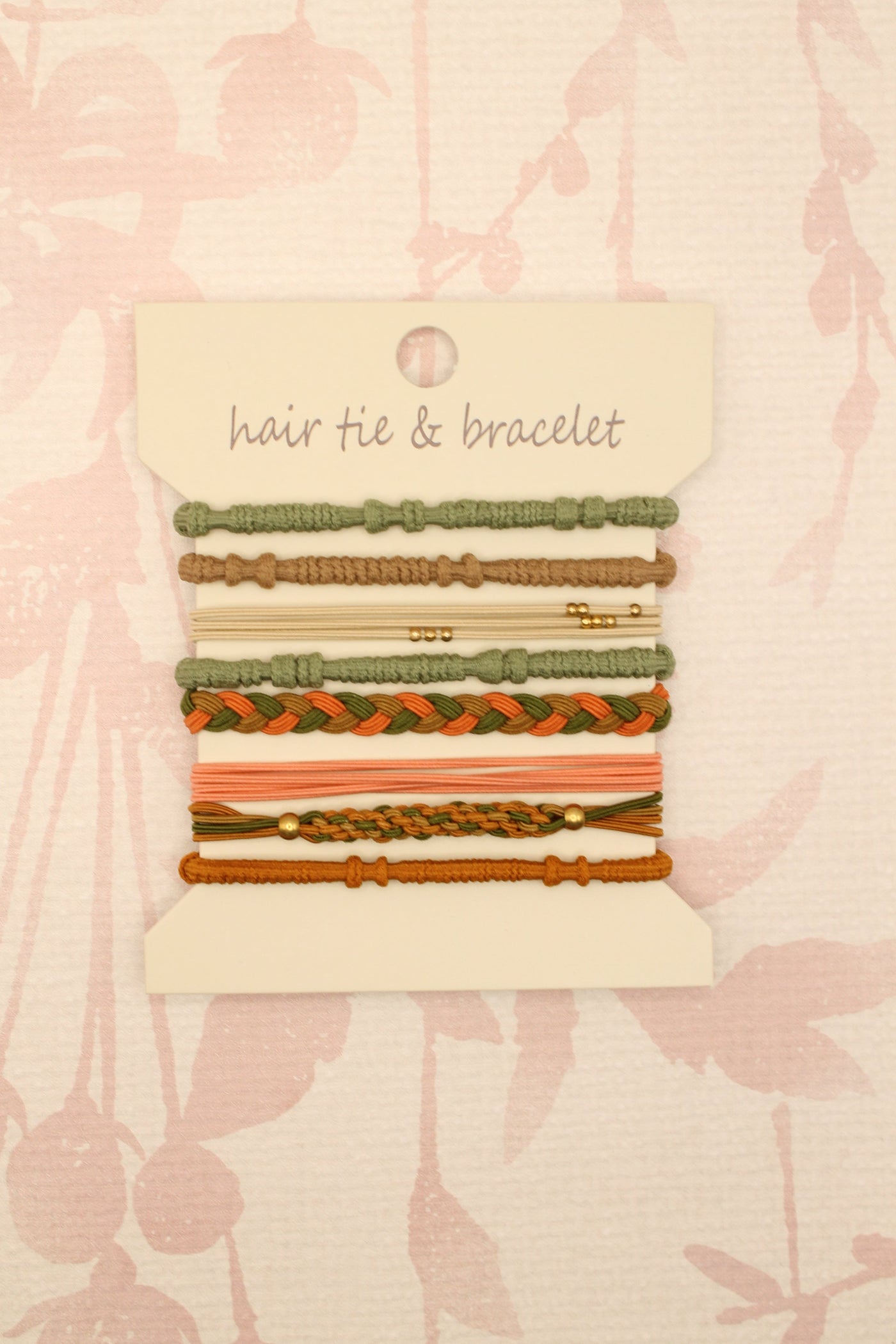 Boho Knot Bracelet Hair Tie Set | Olive
