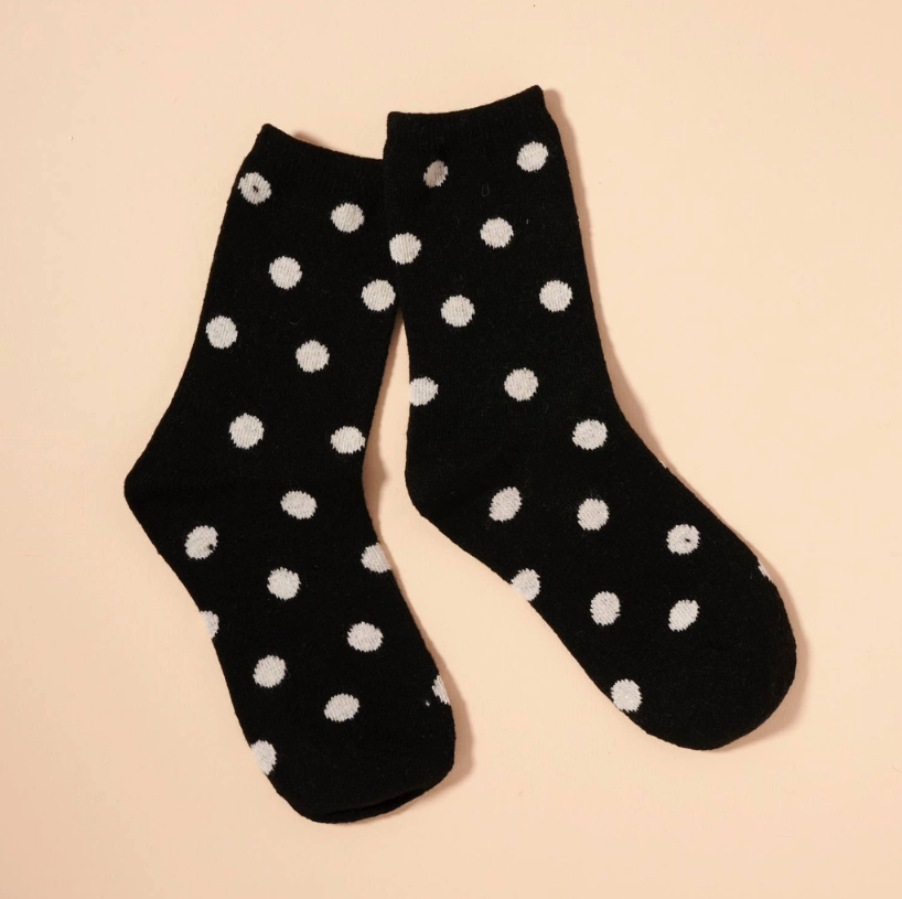 Polka Dotted Mid Calf Socks