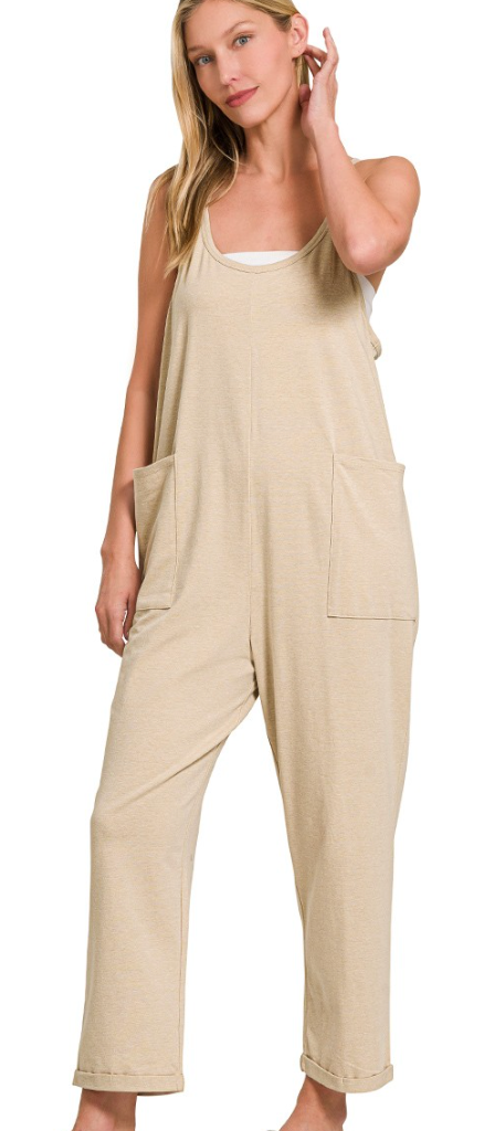 Callie Relaxed Fit Jumpsuit | Beige