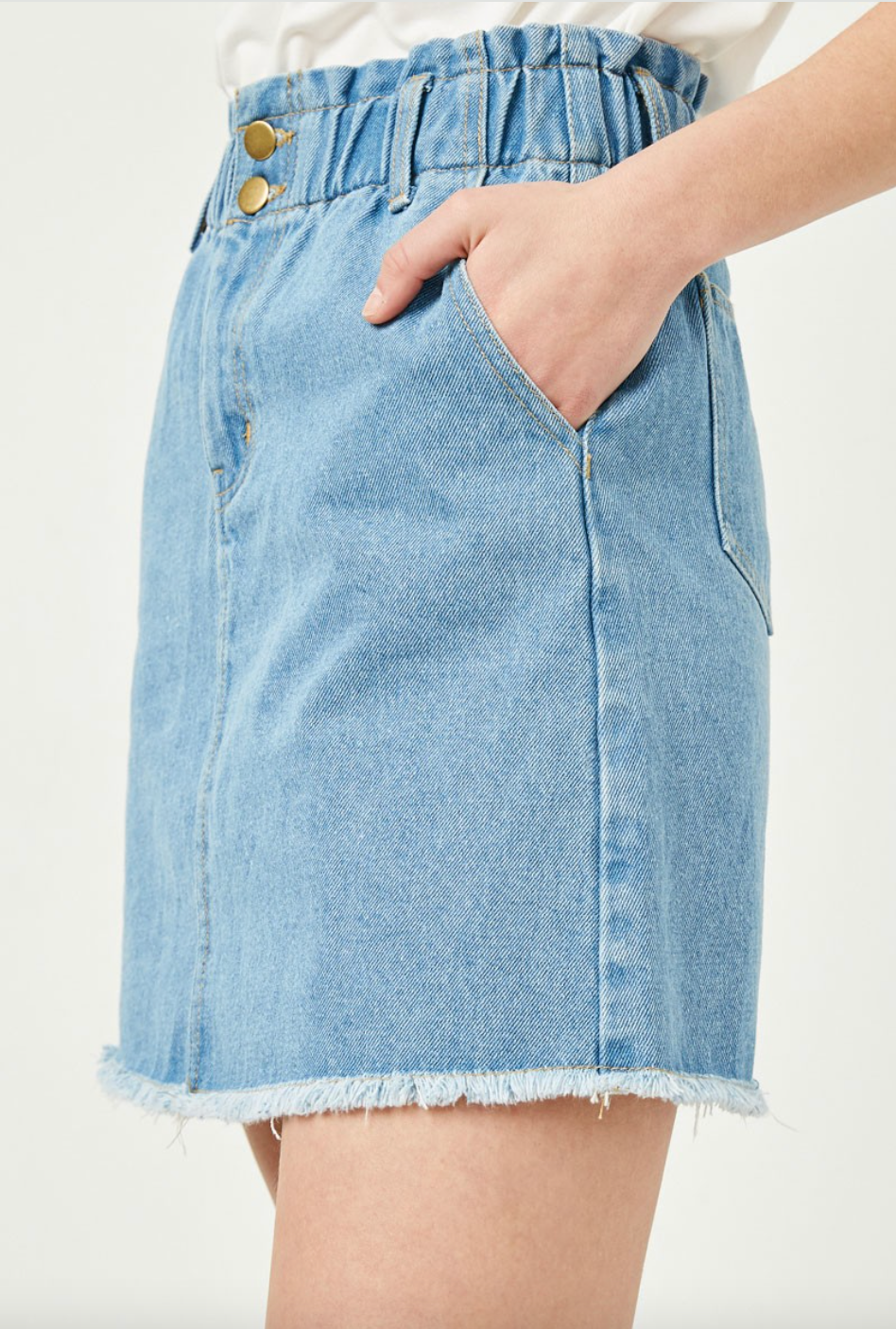 Catherine Elastic High Waist Denim Skirt