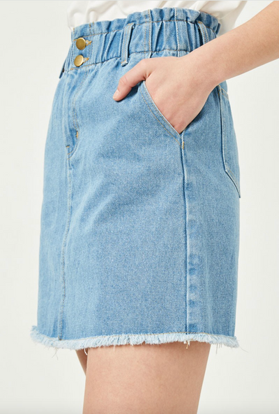 Catherine Elastic High Waist Denim Skirt
