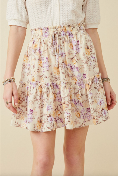Alex Ruffle Floral Printed Skirt