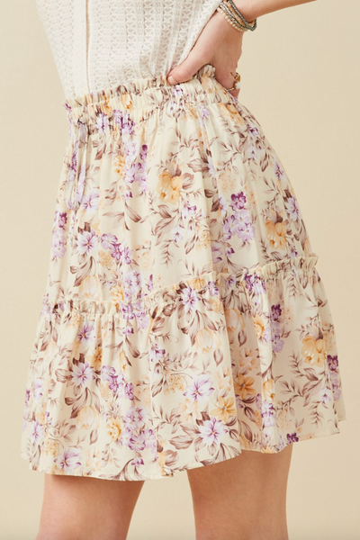 Alex Ruffle Floral Printed Skirt