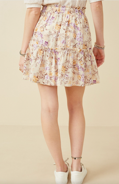Alex Ruffle Floral Printed Skirt