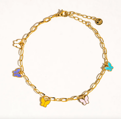 Multi-Color Butterfly Anklet